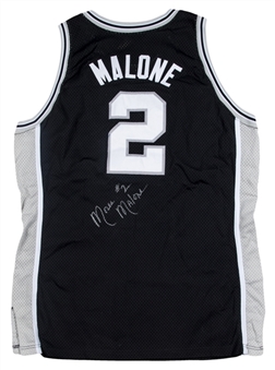 1994-95 Moses Malone Game Used & Signed San Antonio Spurs Road Jersey (Beckett)
